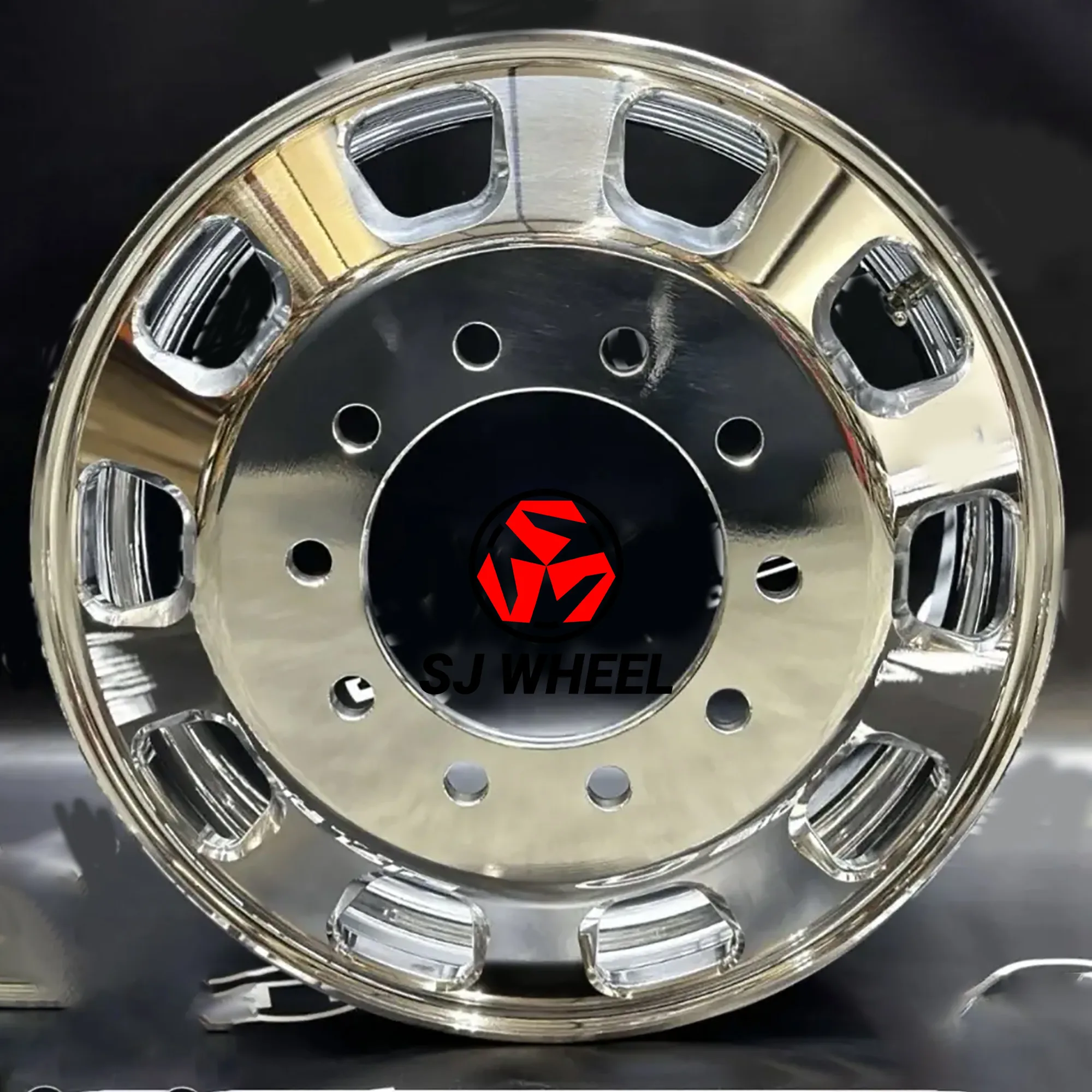 SJ Rims Custom Truck Rims  22.5 24.5 Inch 10 Hand Hole Aluminum Dump Chrome Pick up Light Trucks Wheel for  Scania