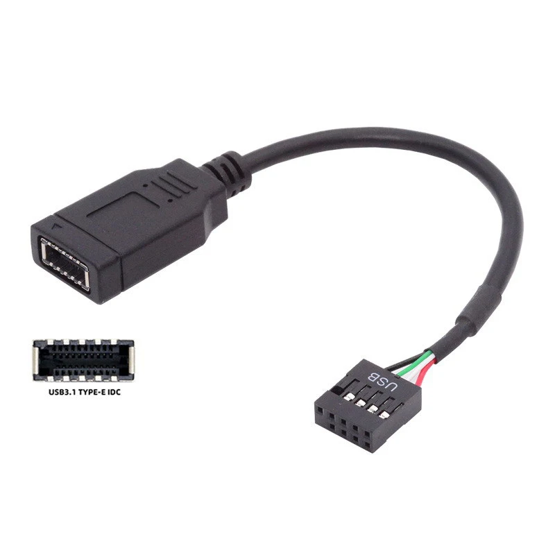 USB 2.0 9 PIN to Type E Cable Connector Motherboard Internal 9PIN to Type KEY A to USB AM PC Case Front Panel Type C Adapter
