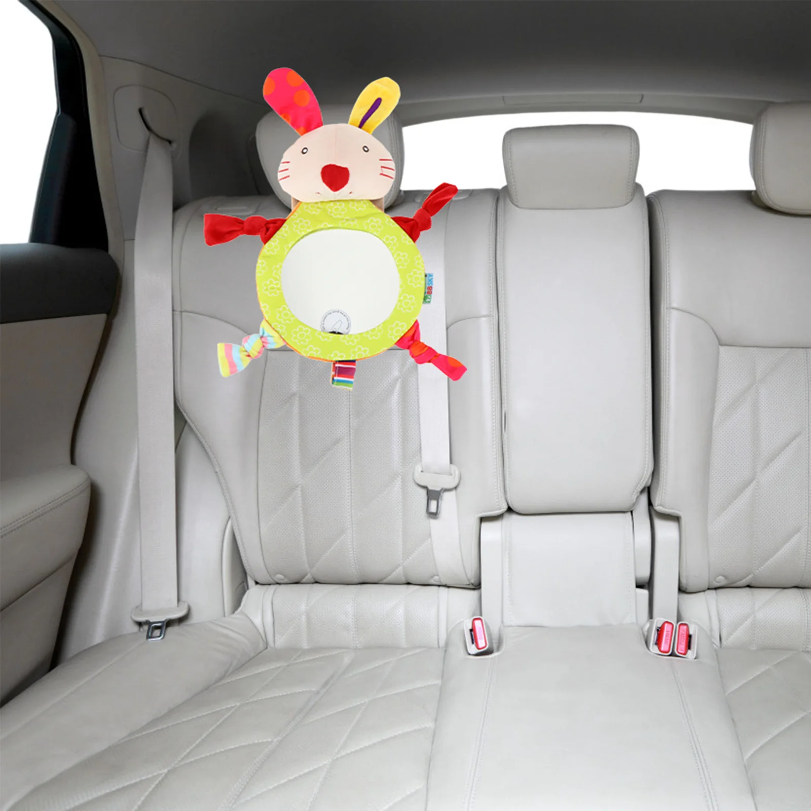 مرآة سيارة جميلة على شكل أرنب كرتوني للأطفال مصنوعة من الأكريليك المتين وآمنة لمراقبة المقعد الخلفي لحديثي الولادة وتركيب بسيط #1