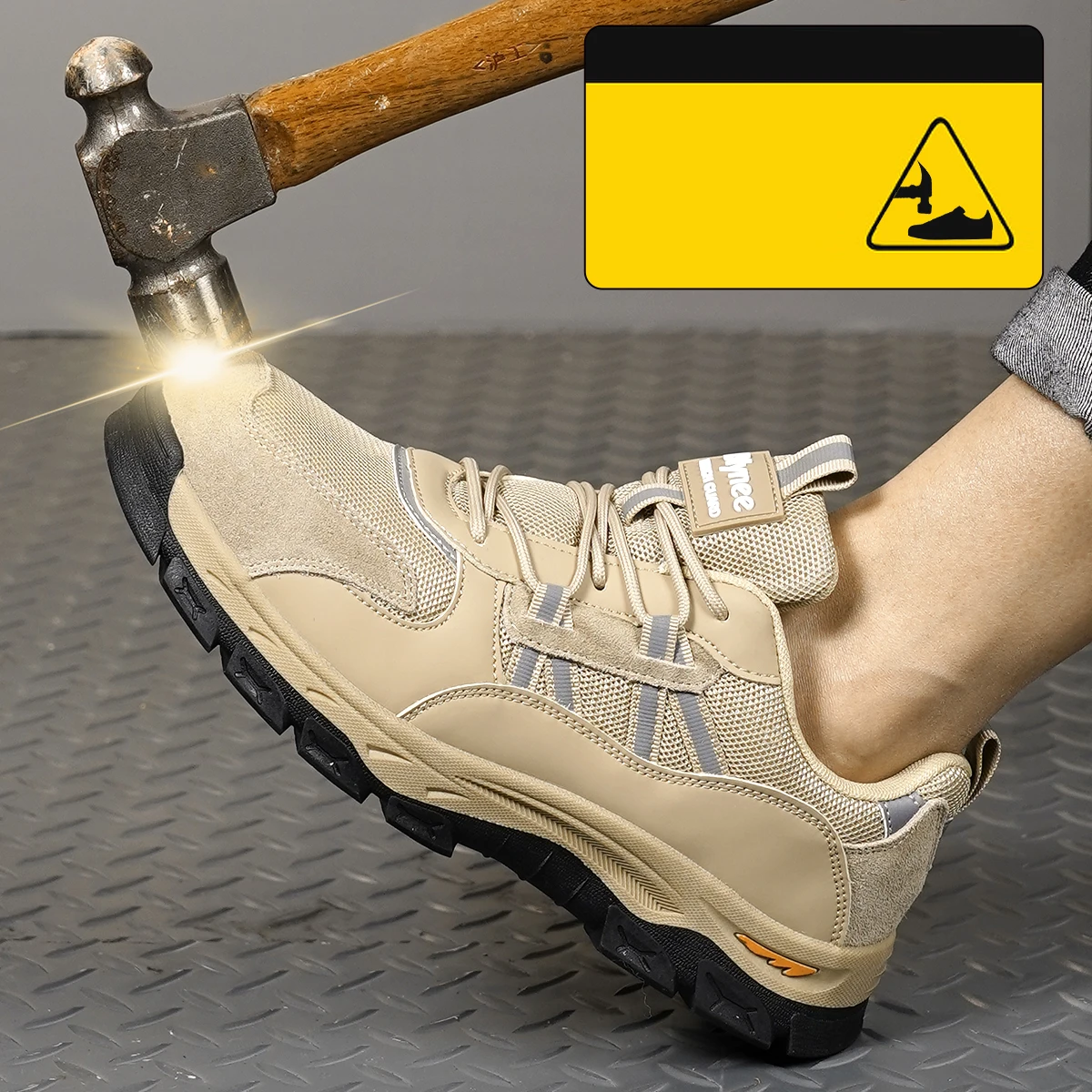 

Men's Lightweight Industrial Mining Safety Boots Steel Toe Anti Crush Protective Work Footwear
