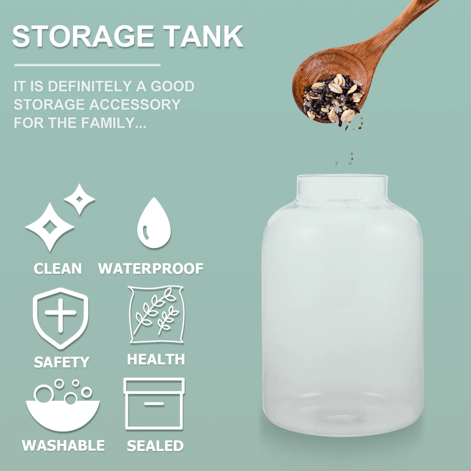 

1pc Glass Sealing Tank High Borosilicate Moistureproof Food Storage Jar For Tea Nuts Dried Fruits Cereal Container Snack Can