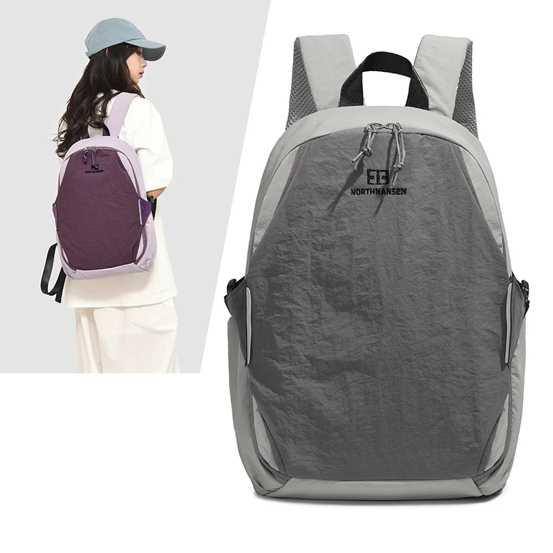 

Colorful nylon patchwork backpack，Unique Color-Block Casual Versatile Backpack，Trendy street casual backpack