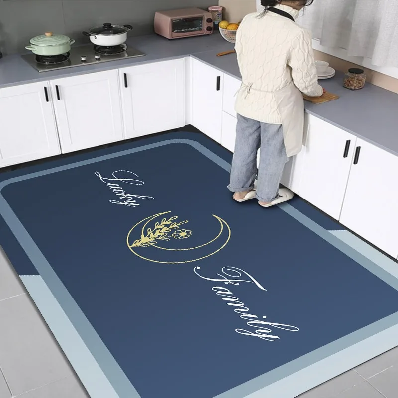 Kitchen Floor Mat Anti-slip Oil-proof Water-absorbing Foot Mats Diatom Mud Dirt-resistant Carpet Large Size Home Decoration Rugs