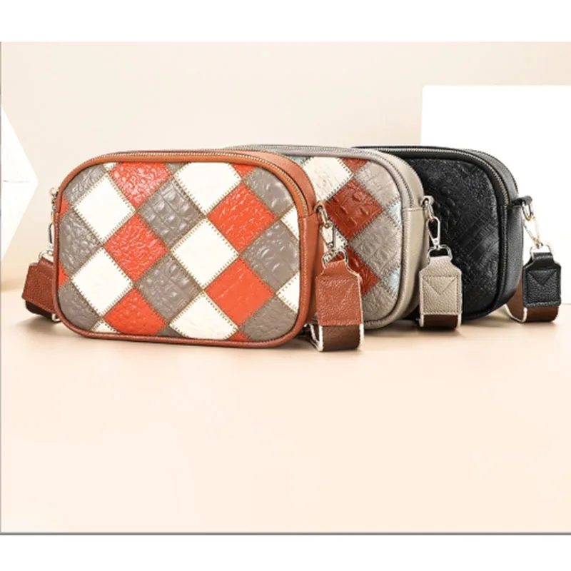 

New 2025 Retro Color blocked Women's Shoulder Bag - High quality Fashion Simple Small Square Bag Crossbody Bag