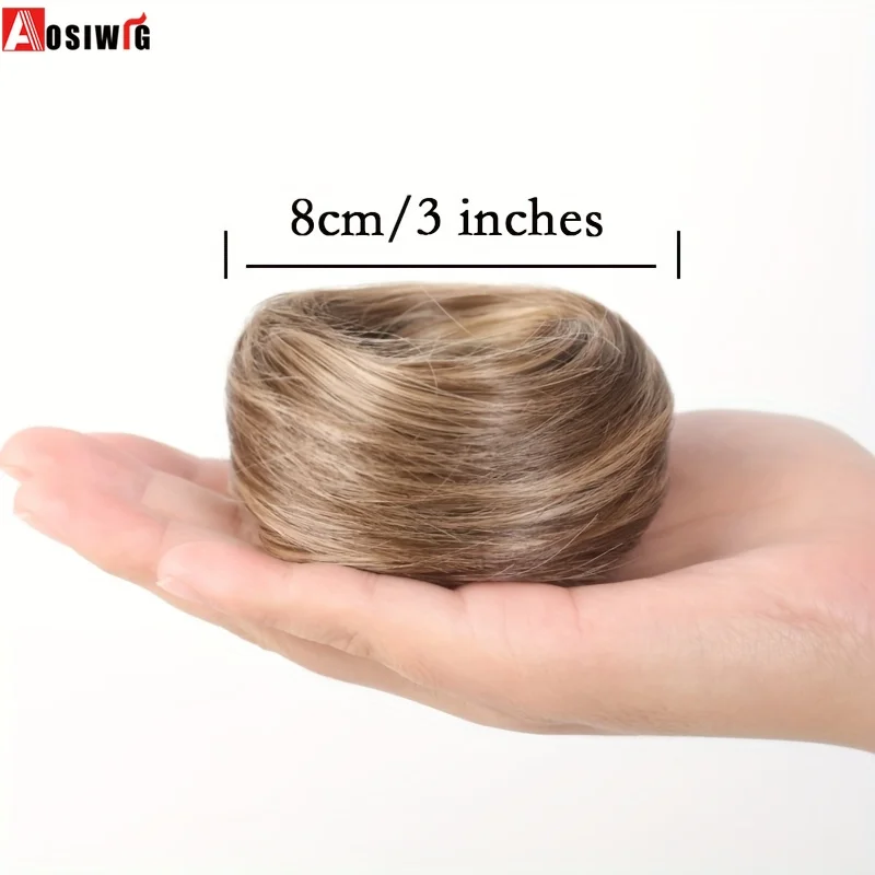 Aosiwig الاصطناعية فوضوي دونت كعكة الشعر أوبدو Chignon مع وصلة شعر مرنة للنساء إكسسوارات الشعر اليومية كسول