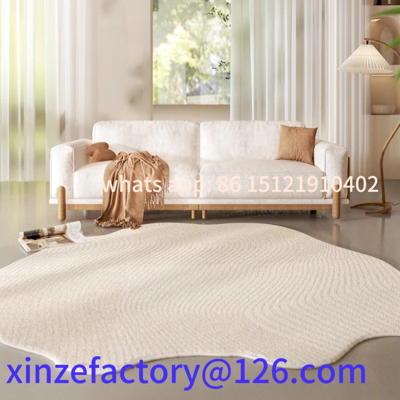 

Customizable Cream Style Carpets for Living Room Luxury Bedroom Decor Stripe