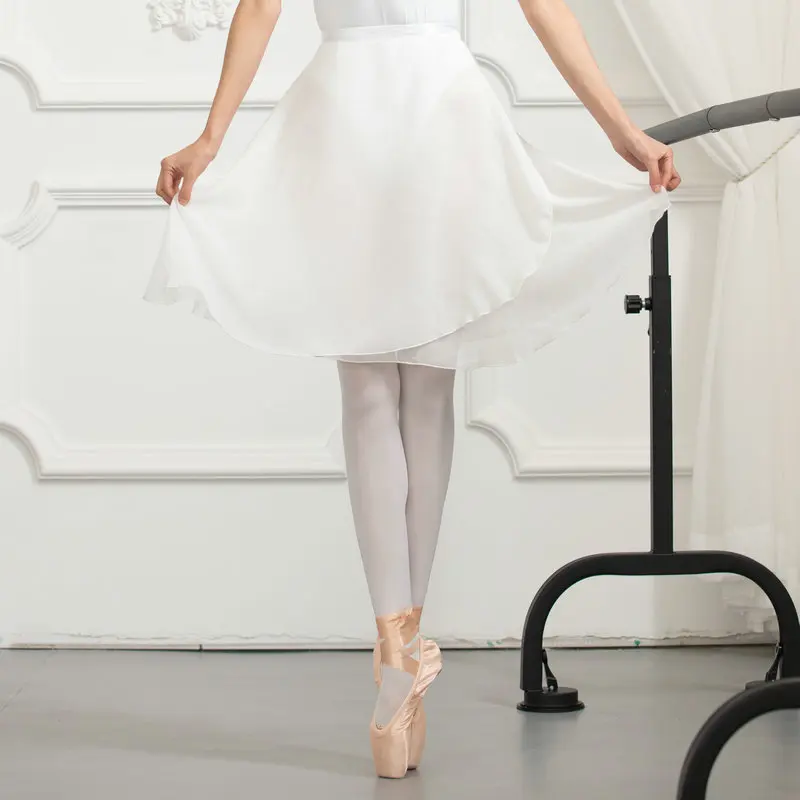 Jupe de ballet longue en mousseline de soie ronde pour femmes adultes, tutu de ballet, jupe de skate, ballerine à lacets, vêtements de danse