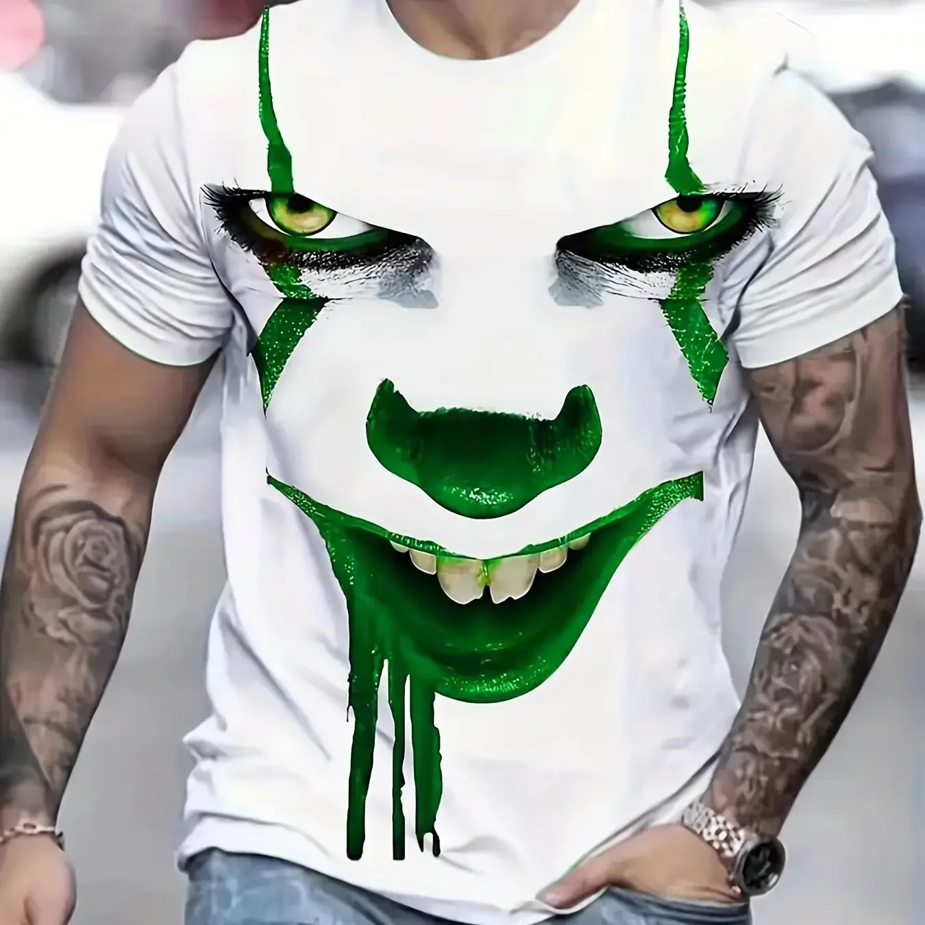 Nieuwe Zomer Enge Clown Patroon 3d Print T-Shirts Mannen Vrouwen O-hals T-Shirt Korte Mouw Oversized Harajuku Tee Top Kinderkled