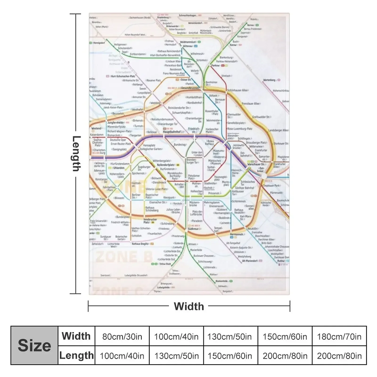 New Berlin rapid transit route map (December 11, 2022) Throw Blanket Vintage Stuffeds Blankets