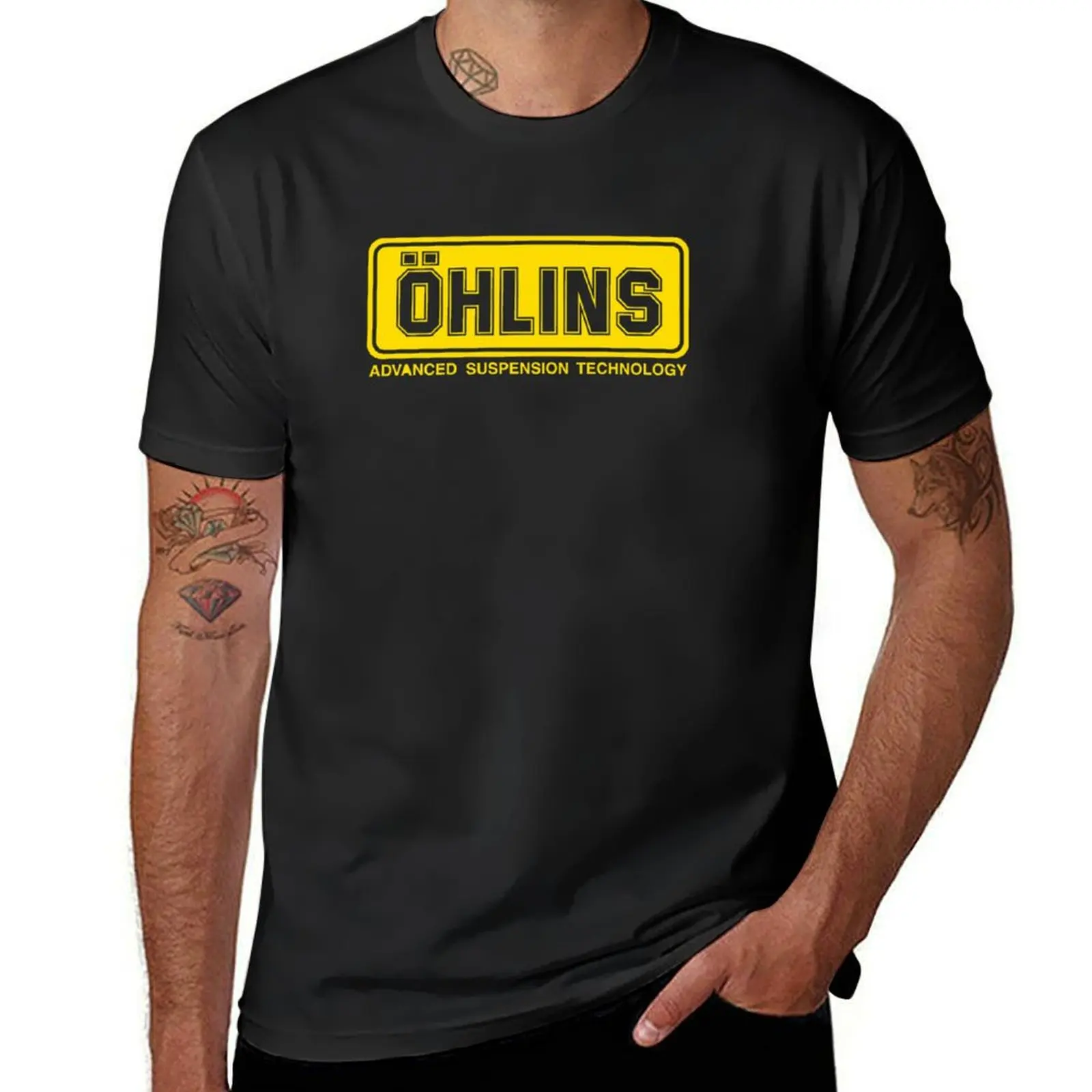 Ohlins Shock Logo T-Shirt tees anime for a boy mens graphic t-shirts anime