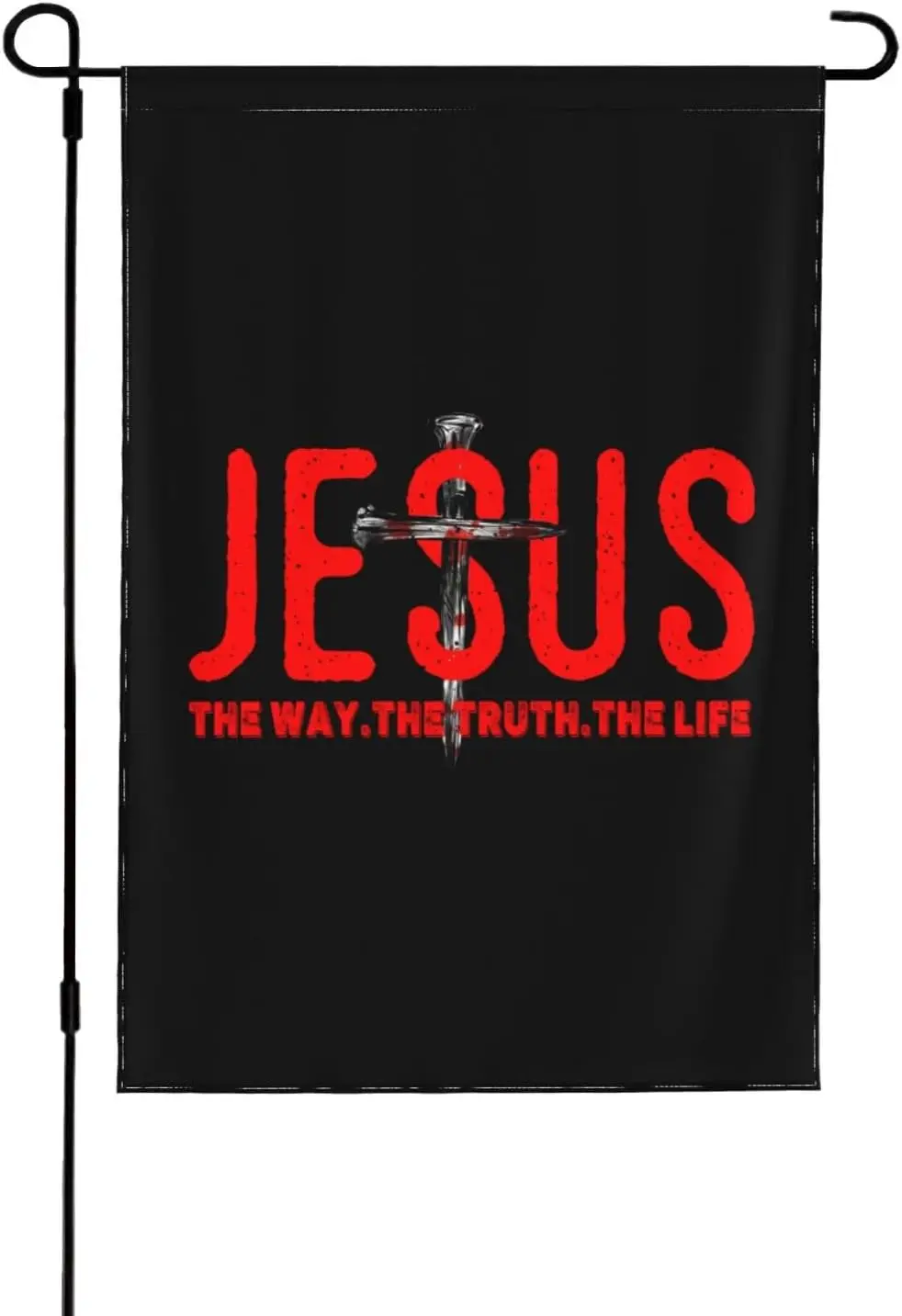 Jesus The Way The Truth The Life Religious With Cross Double-Sided Printed Garden Flag Lightweight Decorative Outdoor Welcom uui