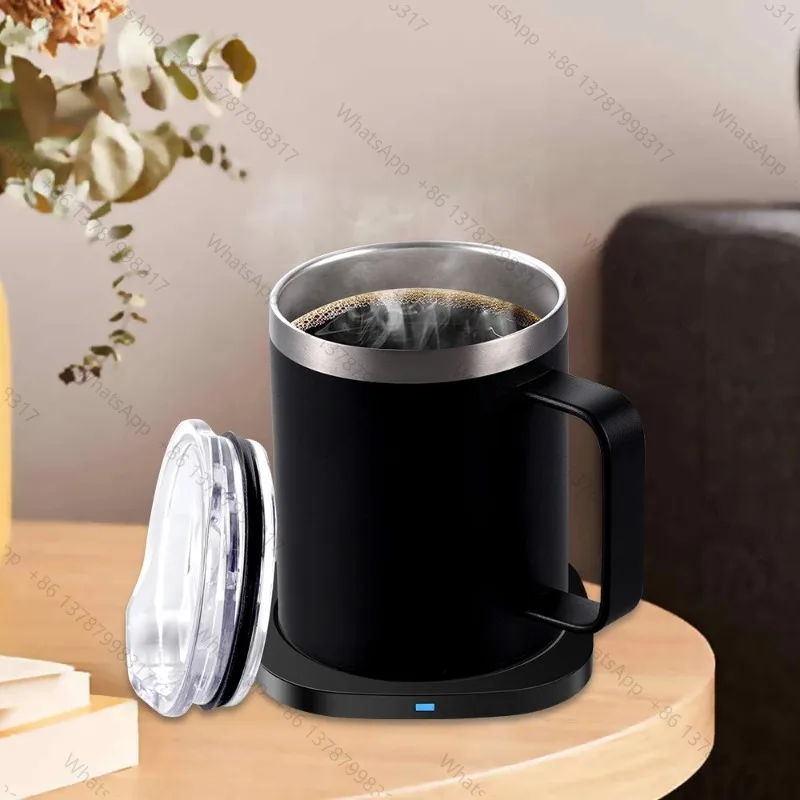 2 IN 1 Coffee Mug Warmer and Wireless Charger with Cup Intelligent Constant Temperature 304 Stainless Steel Beverage Cup Warmer