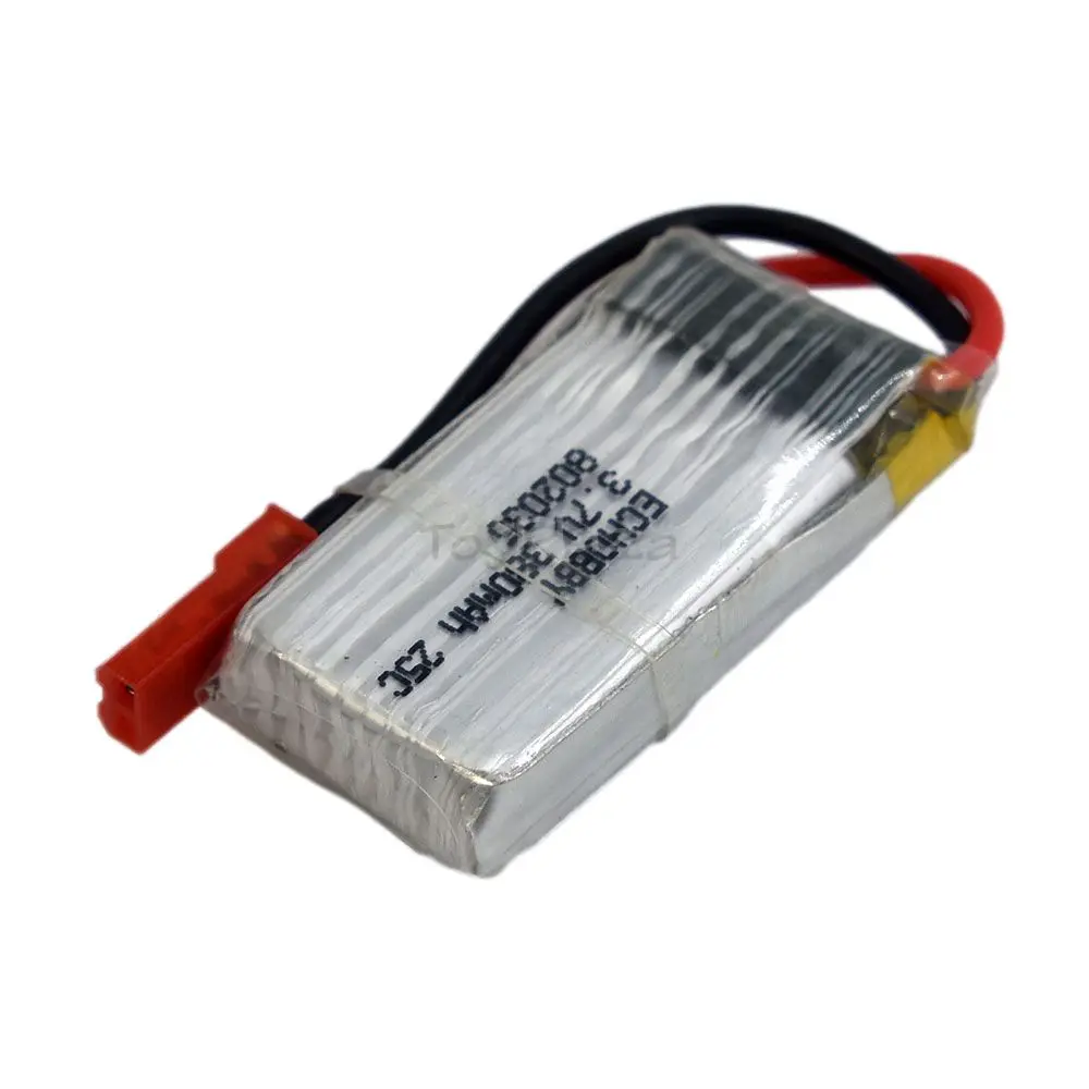 แบตเตอรี่ลิเธียมโพลิเมอร์25C 3.7V 380mAh ปลั๊ก JST สำหรับโดรนสี่ใบพัด RC