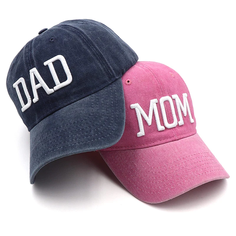 Mom and Dad Hats Fathers Day Mom Dad Gifts Hat Embroidered Adjustable Baseball Caps Gift for Couples Parents