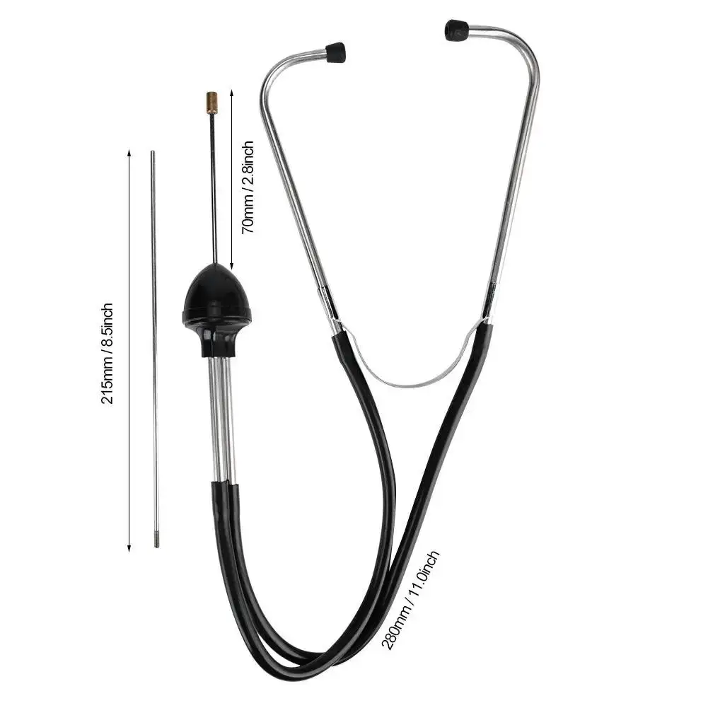 2024 Newest Cylinder Stethoscope For Car Engine Block Diagnostic Automotive Hearing Tool Anti-shocked Chromed-steel Stethoscope