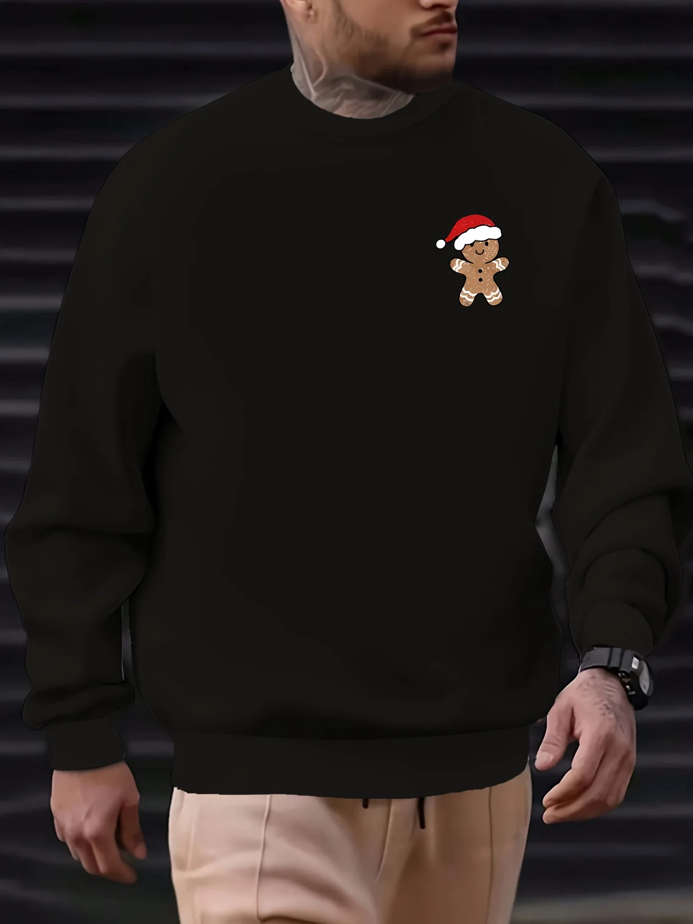 

Мужская фестивальная толстовка с пряничным принтом, повседневный пуловер с круглым вырезом и длинными рукавами