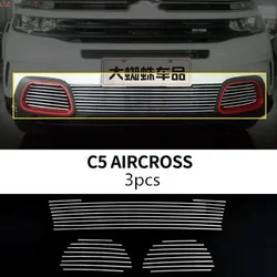 For Citroen C5 AIRCROSS 2017-2022 aluminum alloy Front bumper grille decorative net protection decoration car accessories