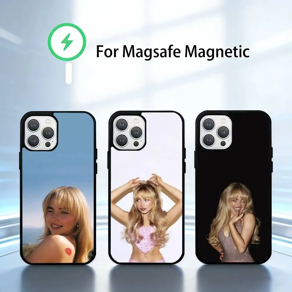 

S-Sabrina C-Carpenter Phone Case For iPhone 17,16,15,14,13,Pro,Max,Plus,Magnetic For Magsafe Wireless Charging