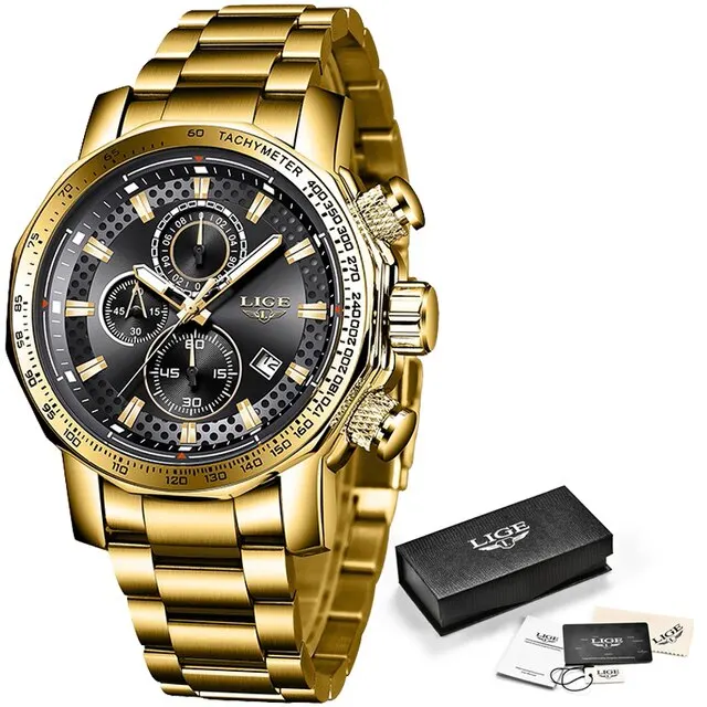 Neue sport chronograph herren uhren top marke luxus volle stahl quarz uhr wasserdicht große zifferblatt uhr männer montre homme