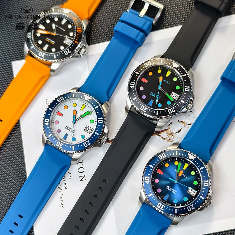 

Seagull Men Automatic Mechanical Watch ST2140 Ocean Series Sapphire Glass 100M Waterproof Luminous Diving Wristwatches 6205