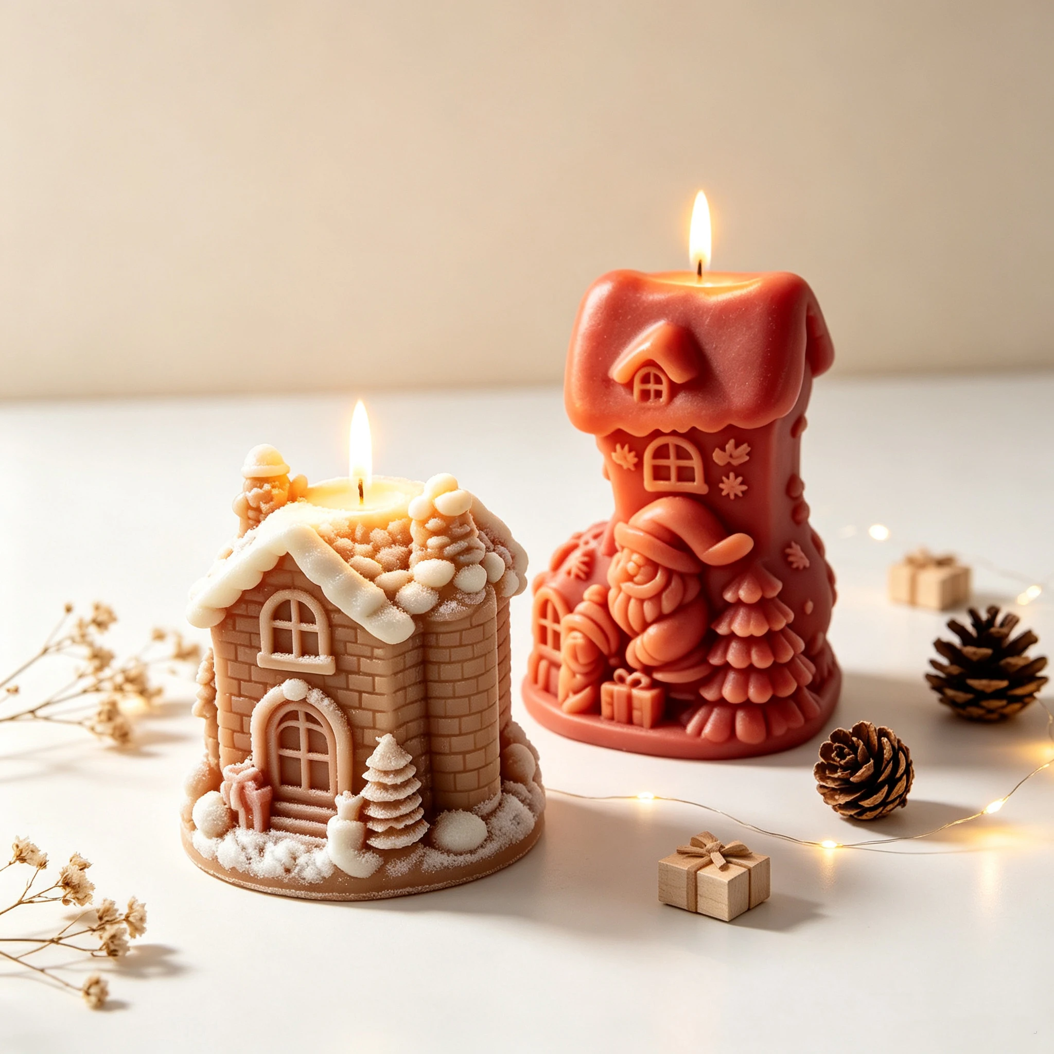 Candle Making Books For Beginners - 3D Christmas House Tree Santa Candle
