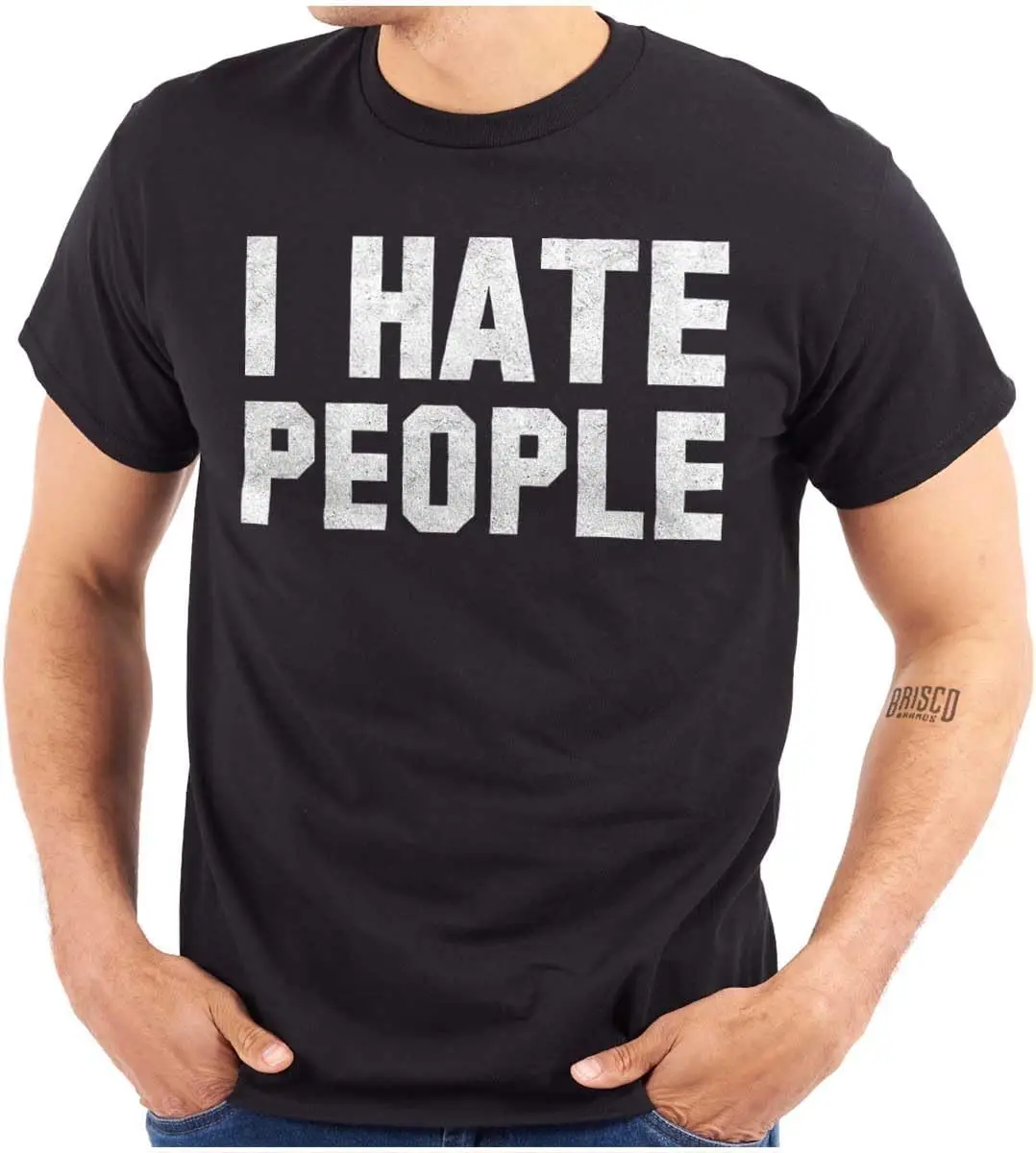 Brisco Brands I Hate People Awkward Antisocial Graphic T Shirt Men or Women