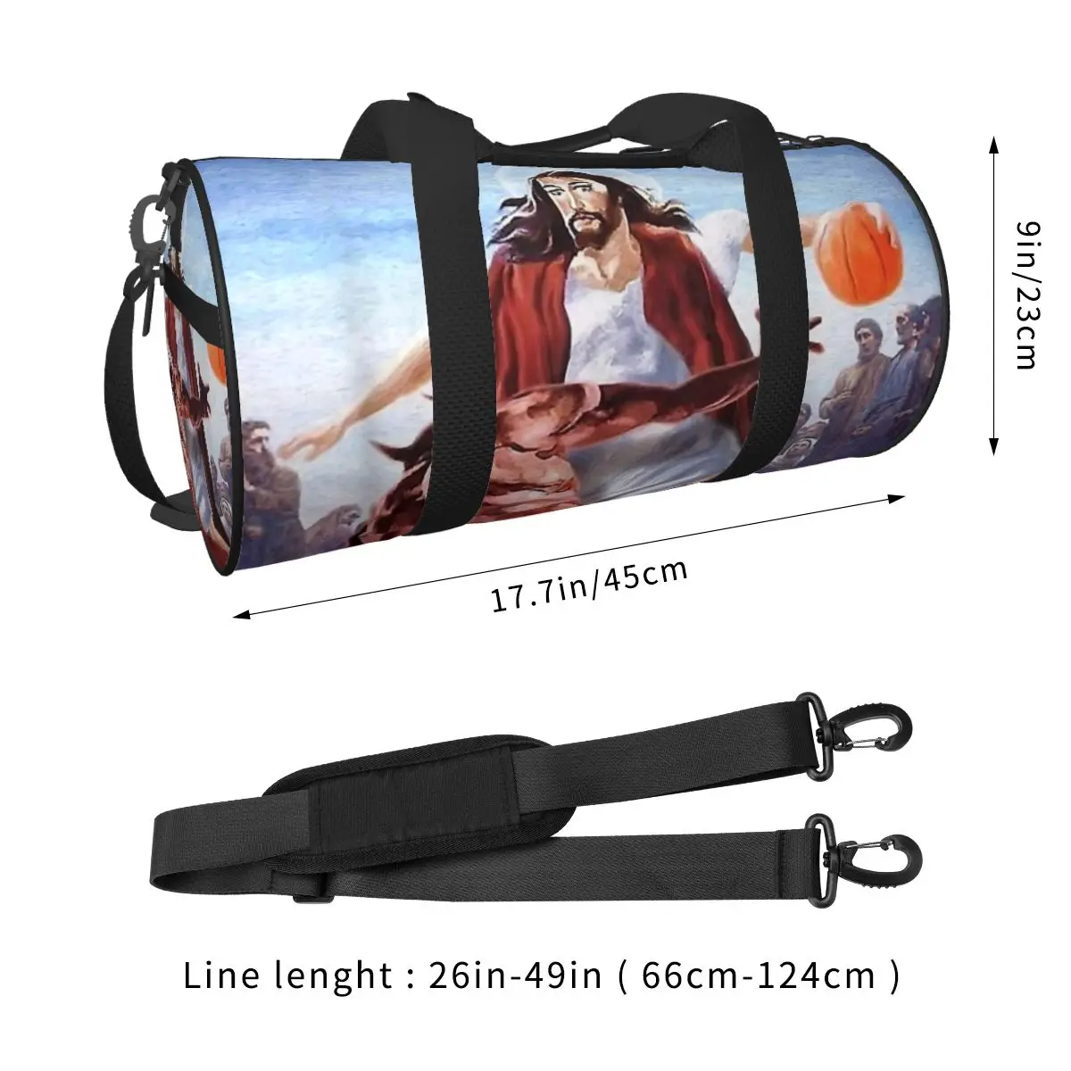 Saco de ginásio não hoje satan jesus vs satan em saco de esportes grande capacidade das mulheres dos homens fim de semana bolsa personalizada viagem do vintage saco de fitness