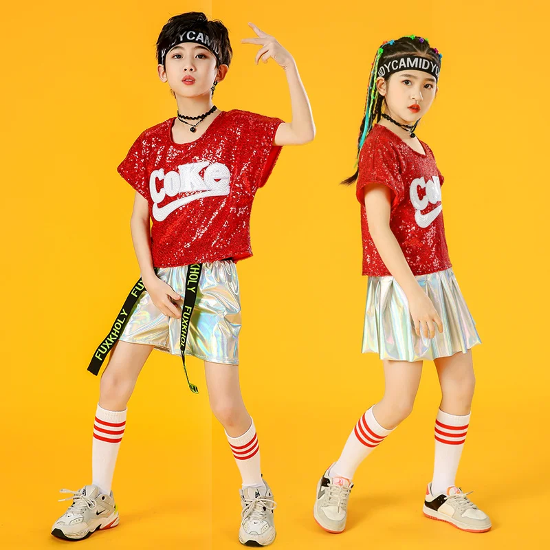 Drumming costumes, cool girls, handsome boys, hip-hop jazz dance, street dance, summer trend, performance, children