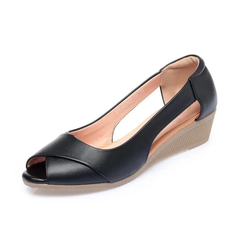 Casual Sandals Women Wedges Sandals Pumps Ankle Buckle Open Toe Fish Mouth Med Summer Women Shoes Fashion  Wedges Shoes852