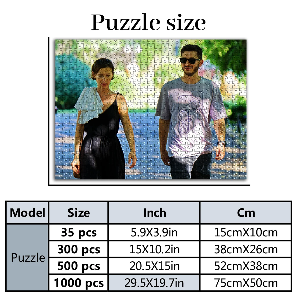 35/300/500/1000pcs Personalized Custom Photo Puzzle couple photos Parent-Child Interactive Diy Assemble Game Toy