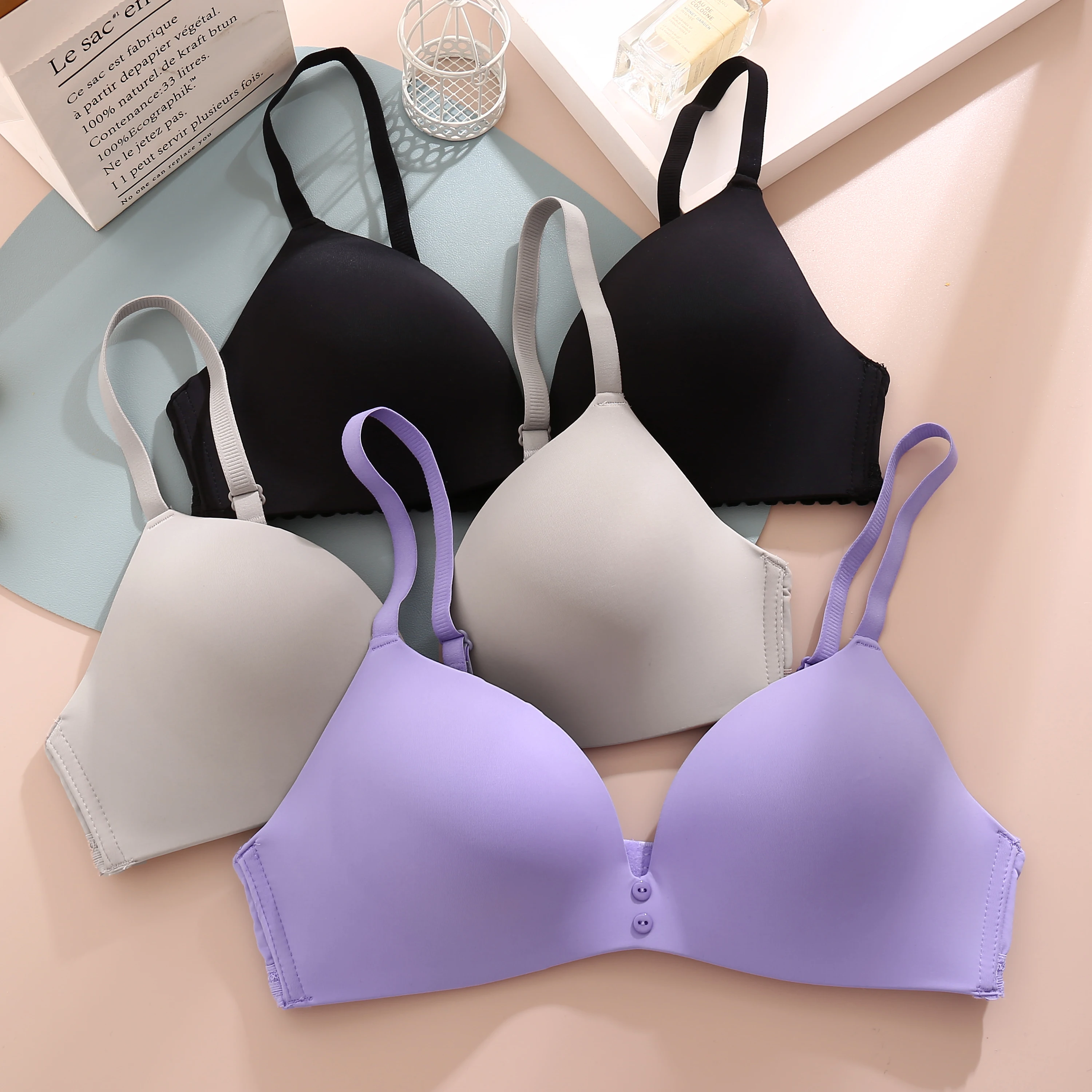 Seamless Sexy Underwear Women Push Up Bras For Women Plus Size Solid Color Bra Gather Up Brassiere Bralette