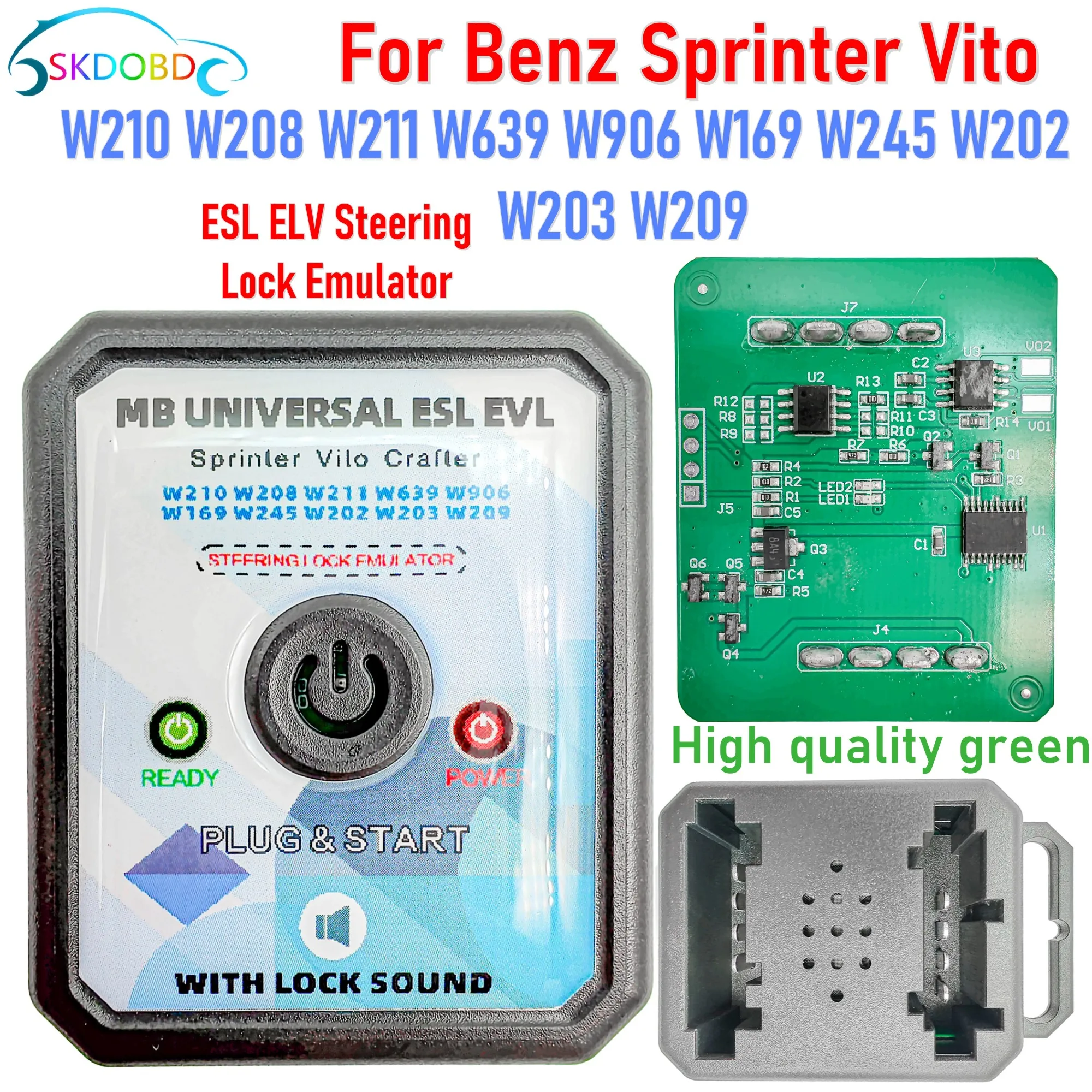 คุณภาพสูงสําหรับ Benz Sprinter Vito W169 W202 W208 W210 W209 W211 W639 W906 W245 W203 W219 W463 ESL ELV พวงมาลัยล็อค Emulator