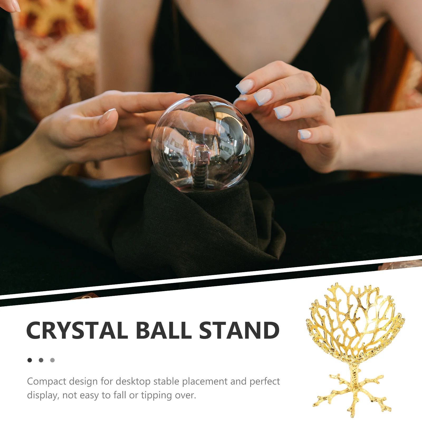 

Alloy Crystal Ball Holder Hollow Metal Stand for Sphere Display Decorative Base for Home Office Table Centerpiece Decoration