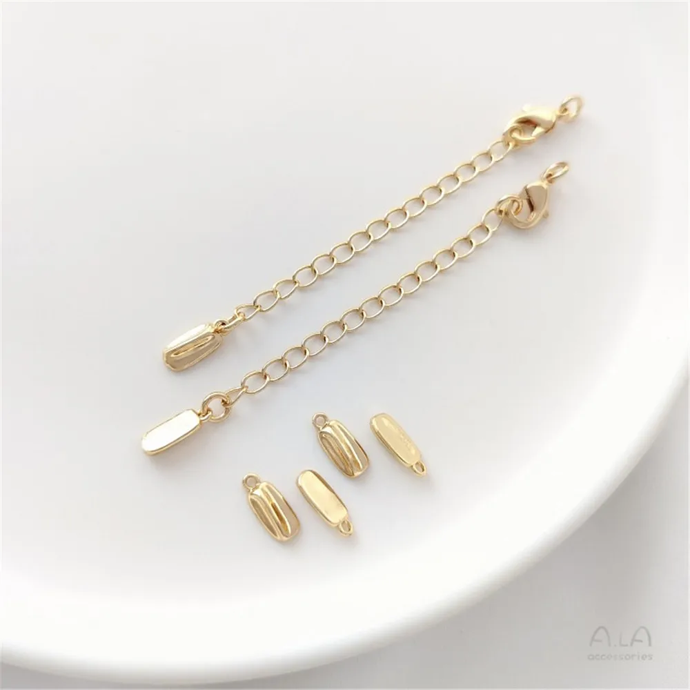 

14K Bag Gold Lobster Buckle Tail Chain Extension Chain Coffee Bean Pendant Handmade Small Pendant Diy Jewelry Buckle Pendant