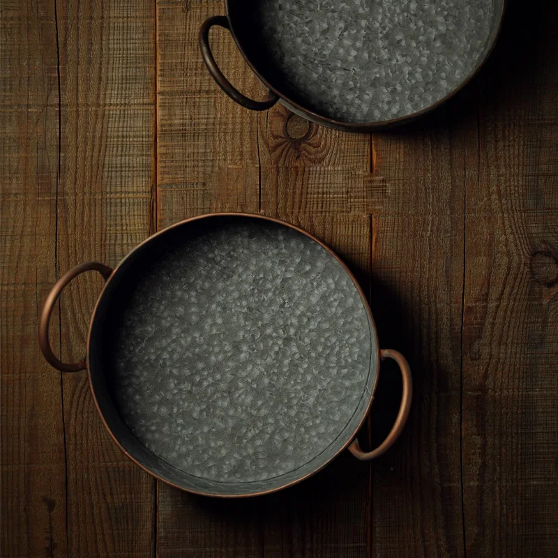 Imagem -06 - Ahunderjiaz-cesta de Armazenamento de Pão de Ferro Retro com Alça Cesta de Sobremesa de Metal Decoração de Casa Adereços de Fotografia