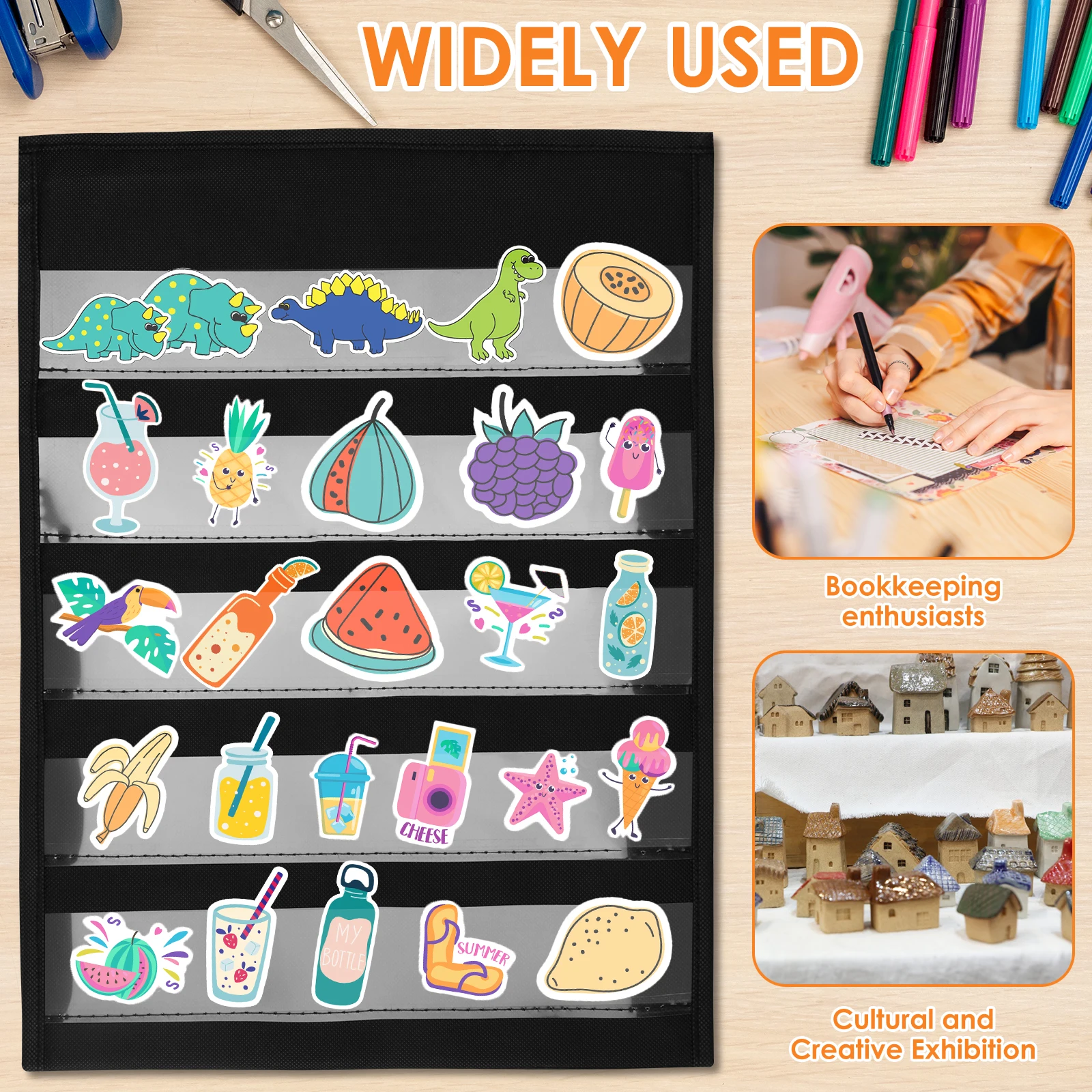 2 قطعة حامل عرض ملصق سطح المكتب قابل للطي 5 طبقات منظم عرض ملصق الطاولة لتخزين الهدايا التذكارية للحدث شارة #6