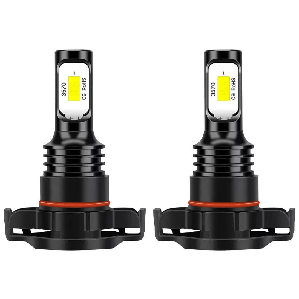

H16 LED Fog Light Pair Producing Bright Illumination Suitable for Various Vehicle Types Including SUVs & Trucks