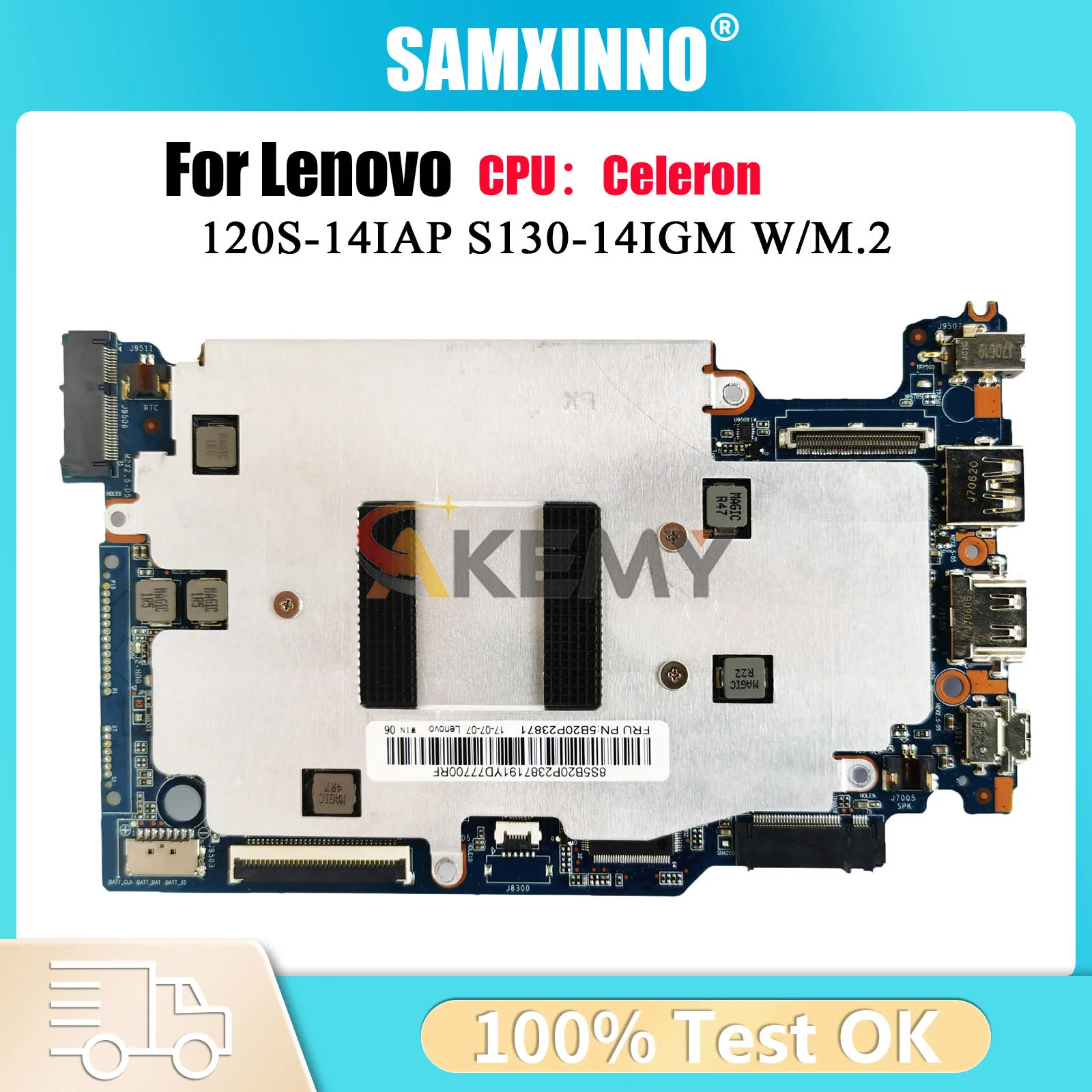 

Материнская плата для ноутбука Lenovo 120S-14IAP S130-14IGM с интерфейсом M.2 N4100 N3350 CPU 4 ГБ ОЗУ 100% полностью протестирована