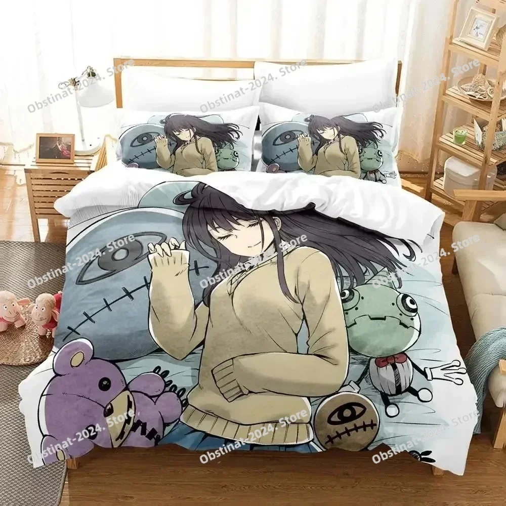 

3D Anime Mieruko-chan Bedding Set Duvet Cover Bed Set Quilt Cover Pillowcase Comforter king Queen Size Boys Adult Bedding Set