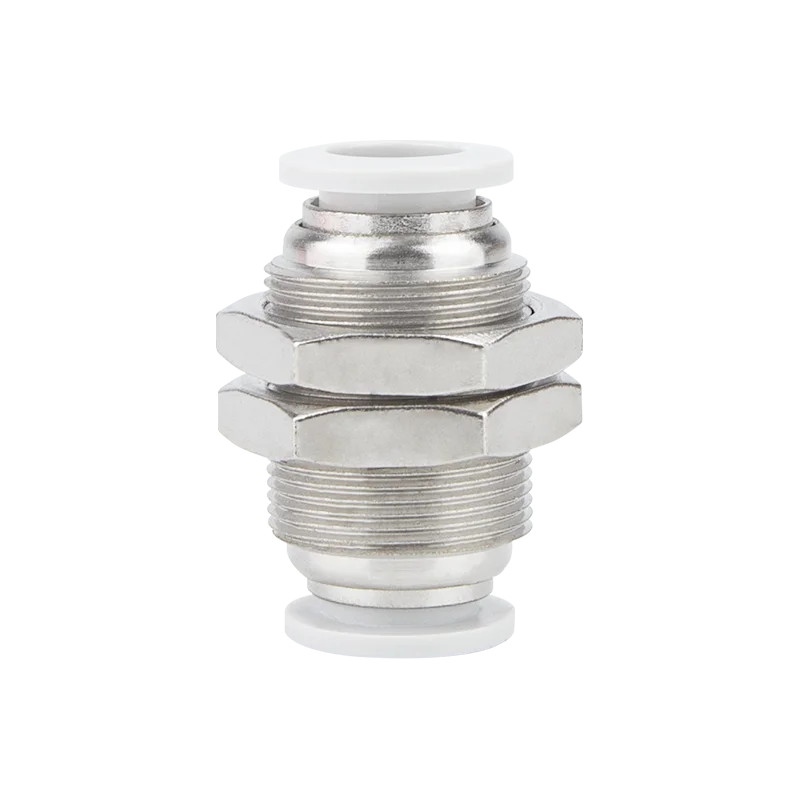 10 pcs PM-4/6/8/10/12 Pneumatic Bulkhead Union Straight Quick Connect Fitting for Air Tube Installation in Automation Lines