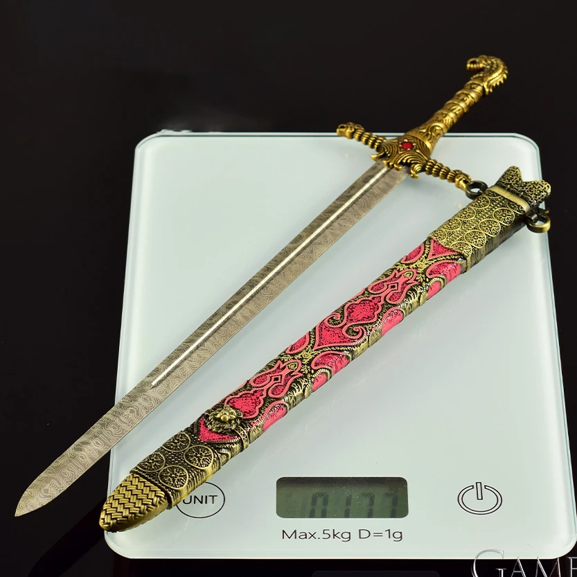 30cm Nowa Gra Power Oathkeeper Miecz Stal Damasceńska Akcesoria Metalowy Model i Rekwizyty Dekoracja Biurka Ozdoby Prezenty Zabawki