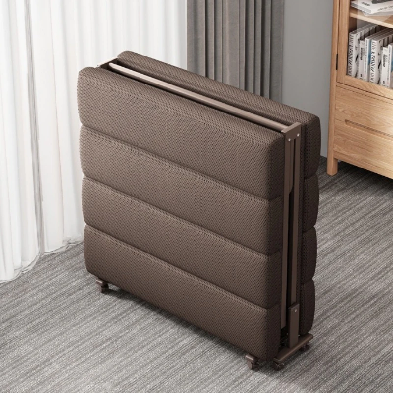 Ergonomics comfortable folding bed space saving wheeled adjustable single bed household multifunctional cama solteiro furniture