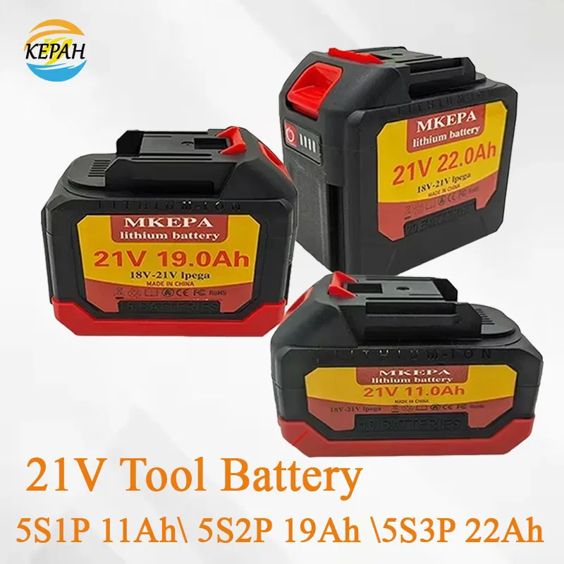 

21V Tool Battery Suitable for Makita 11Ah/19Ah/22Ah Rechargeable Battery 18650 Lithium-ion 18V battery Drill Wrench Screwdriver