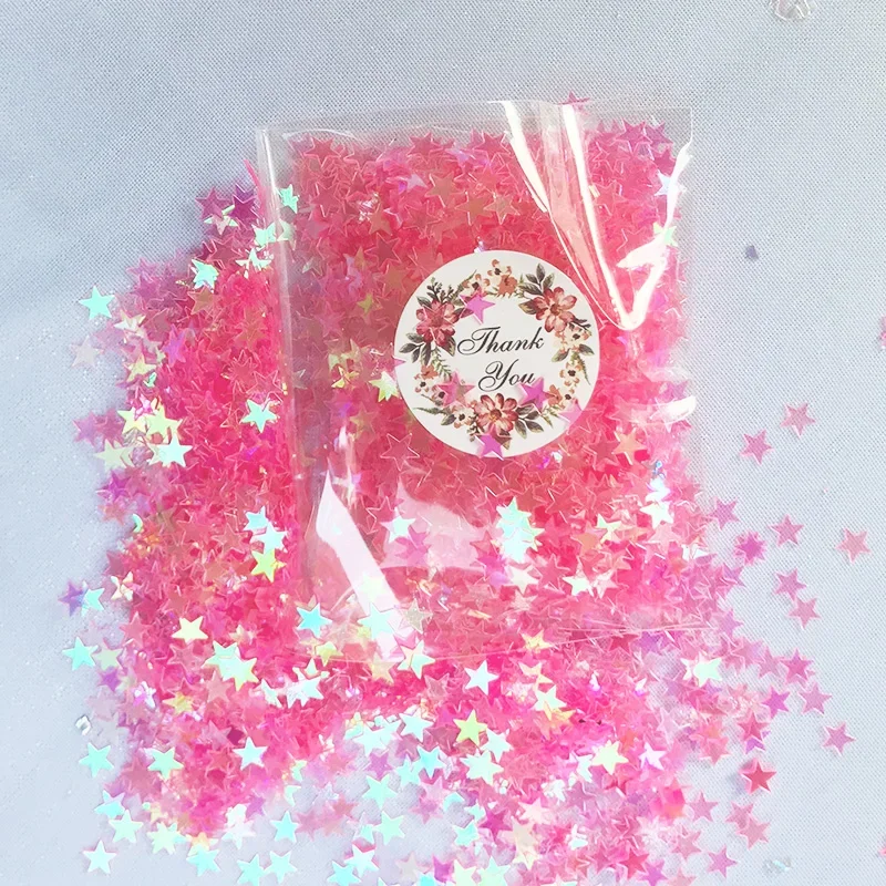 20g Transparent Stars Table Sparkle Confetti Wedding Party Decor Glitter Pink  Iridescent Metallic Stars 6MM