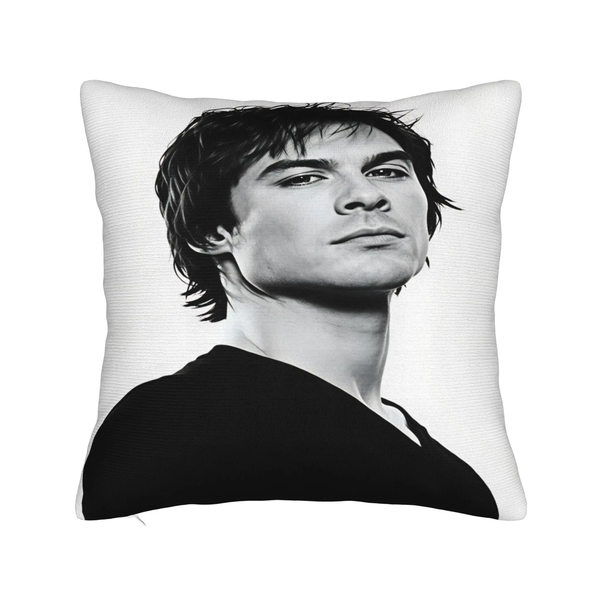 Vampire Diaries Damon Klaus  Pillow Case  Custom Pillow Cover Retro Trendy Pillowcases For Living Room Sofa
