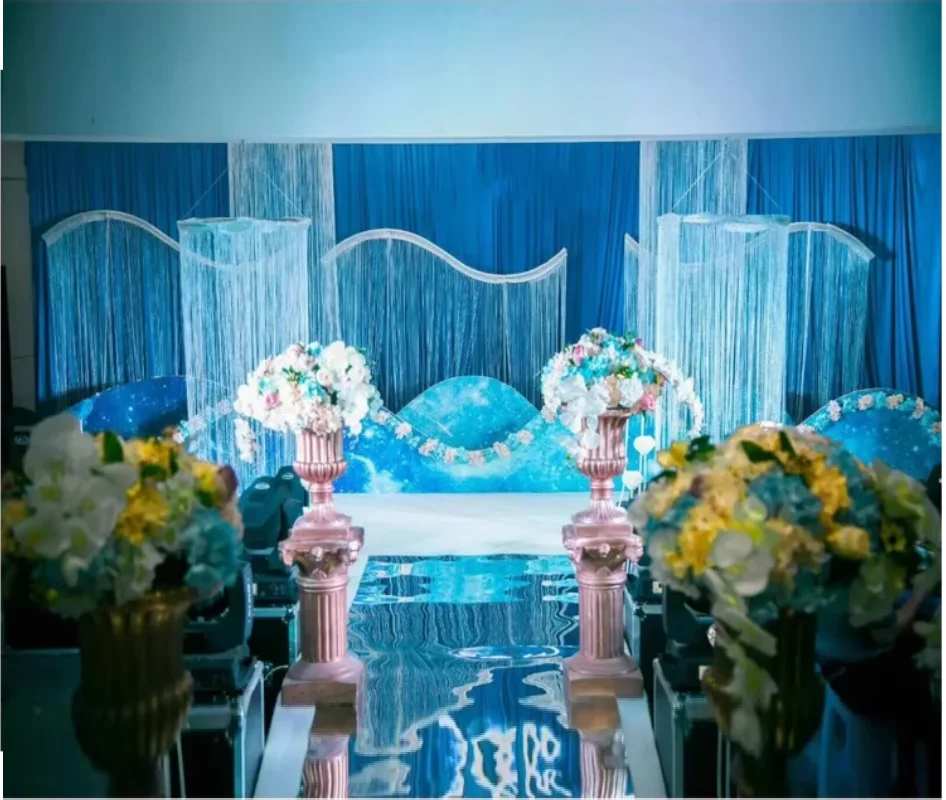 200cm S-förmiger Hochzeitshintergrund-Ständer, Deckenring, gebogener Eisen-Vorhangständer, S-Rack für Hochzeitsfotografie-Requisiten – Detail 1