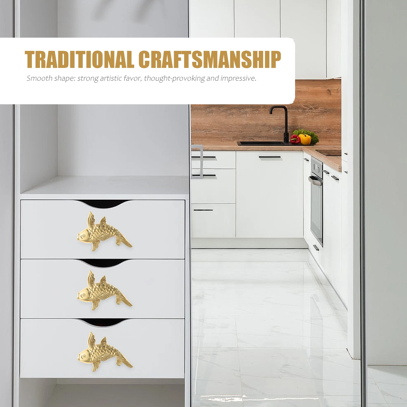 

3 Pcs Copper Fish Decor Home Office Ornament Brass Animal Model Desktop Art Handcrafted Home Decor Piece