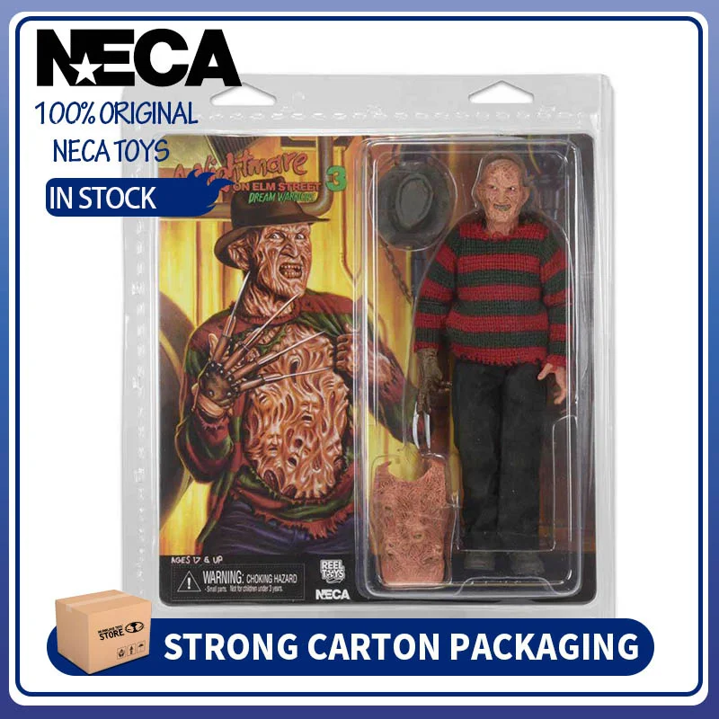100% boneca original NECA 14931 Um Pesadelo em Elm Street 3 Dream Warriors Freddy Krueger Action Figure 20cm Modelo