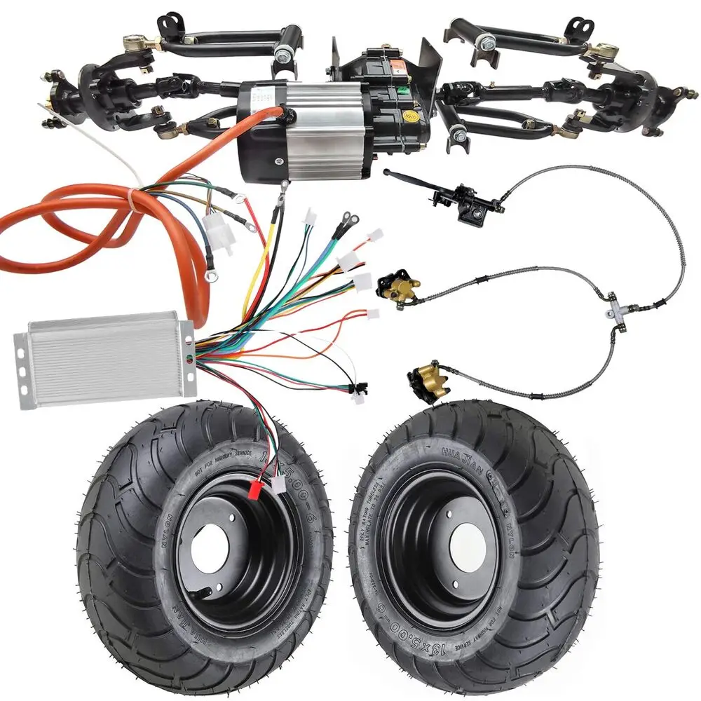 

TDPRO Go Kart Front Axle Kit 6" Wheels 48V 1000W Differential Motor Go Cart Buggy ATV quad accessories