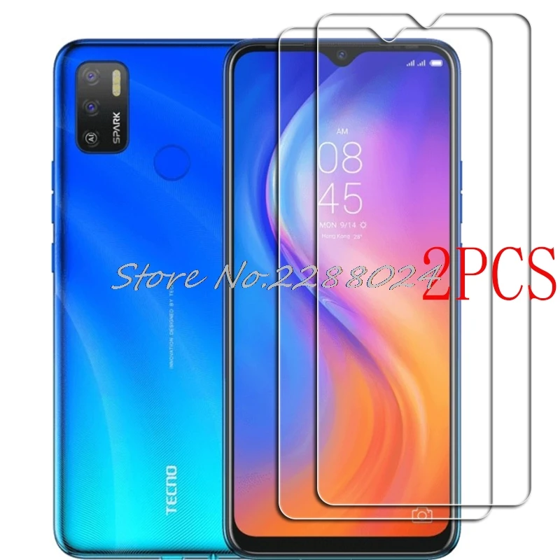 

2PCS FOR Tecno Spark 5 Air Tempered Glass Protective on Tecno KD6 SPARK5 Air 7" Screen Protector Glass Film Cover